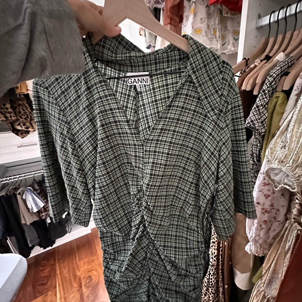 Ganni plaid dress